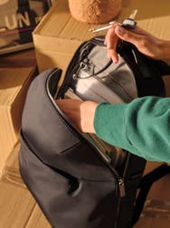 Open view of the everywhere zip backpack