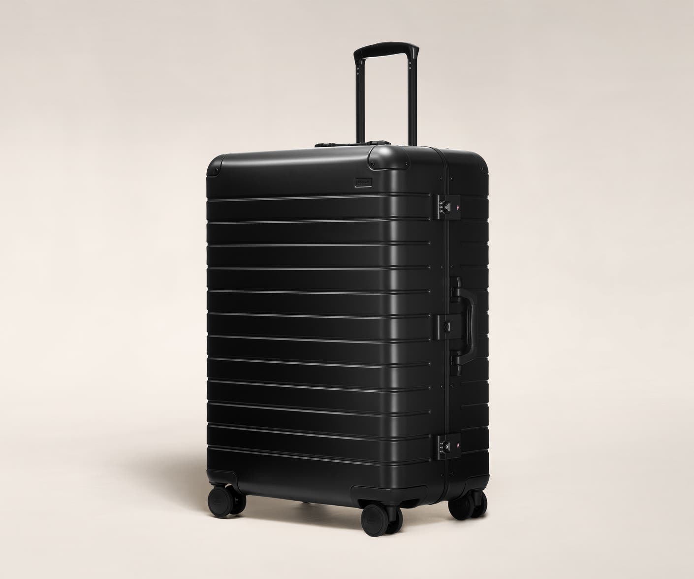 Aluminum checked luggage The Large suitcase in Onyx Black