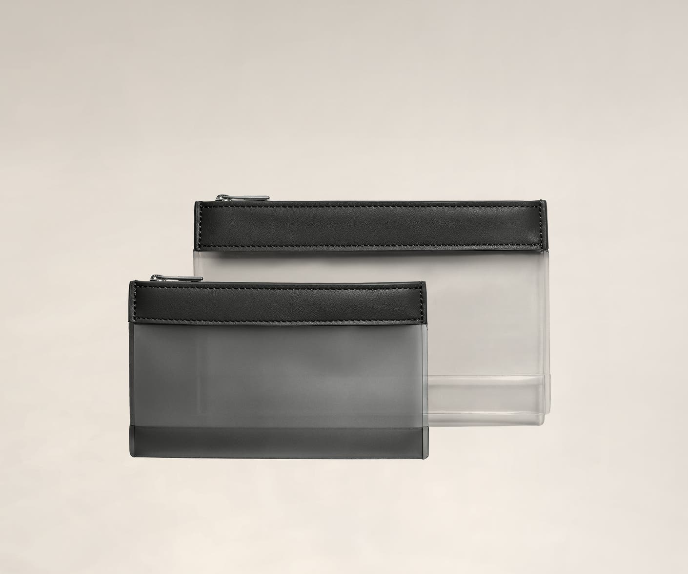 A TSA approved clear pouch set for travel and toiletries.