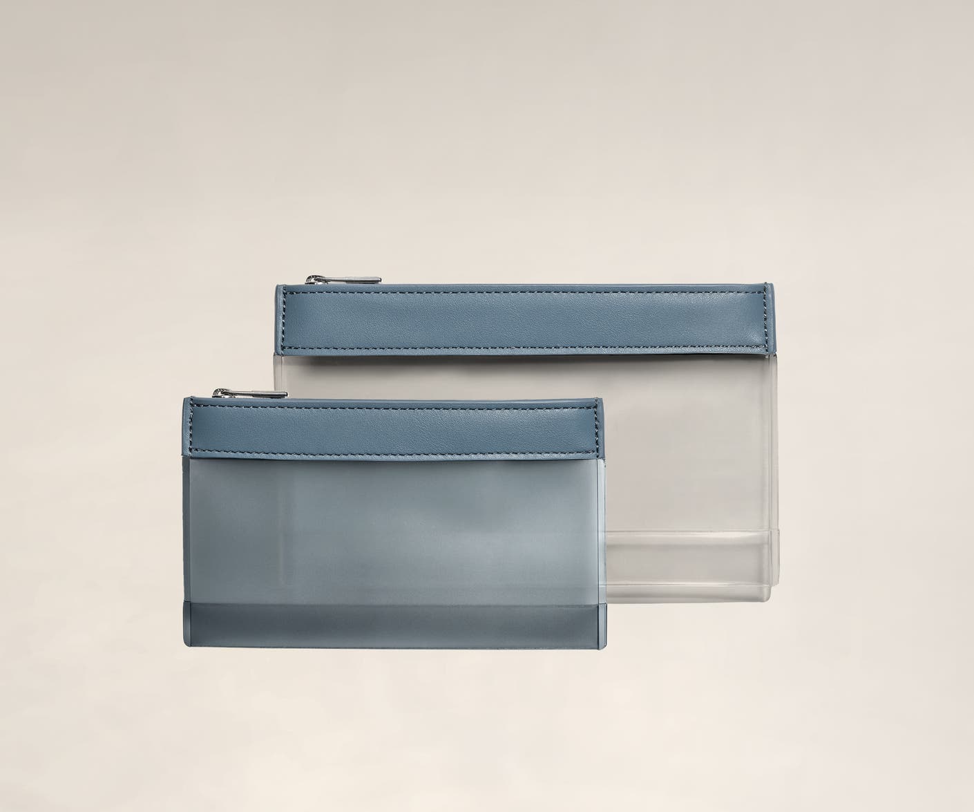 A TSA approved clear pouch set for travel and toiletries.