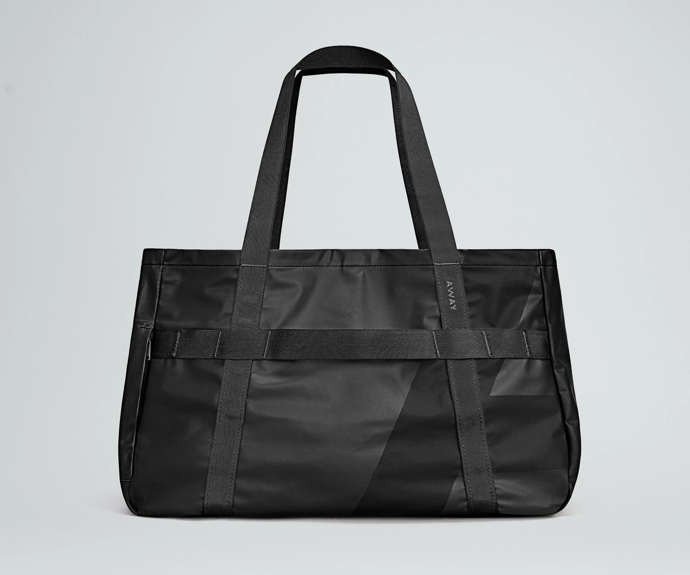 Front view of the Away For All Routes Tote 45 liters in Black