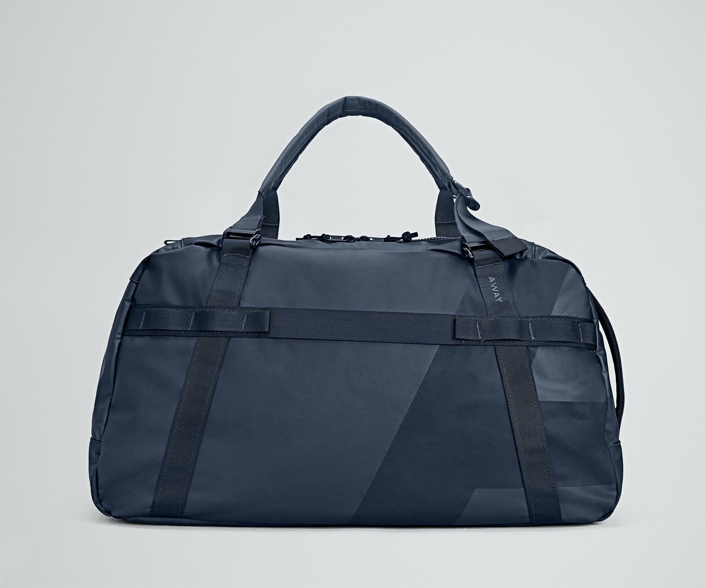 Front view of the Away For All Routes Duffle 55 Liters in navy
