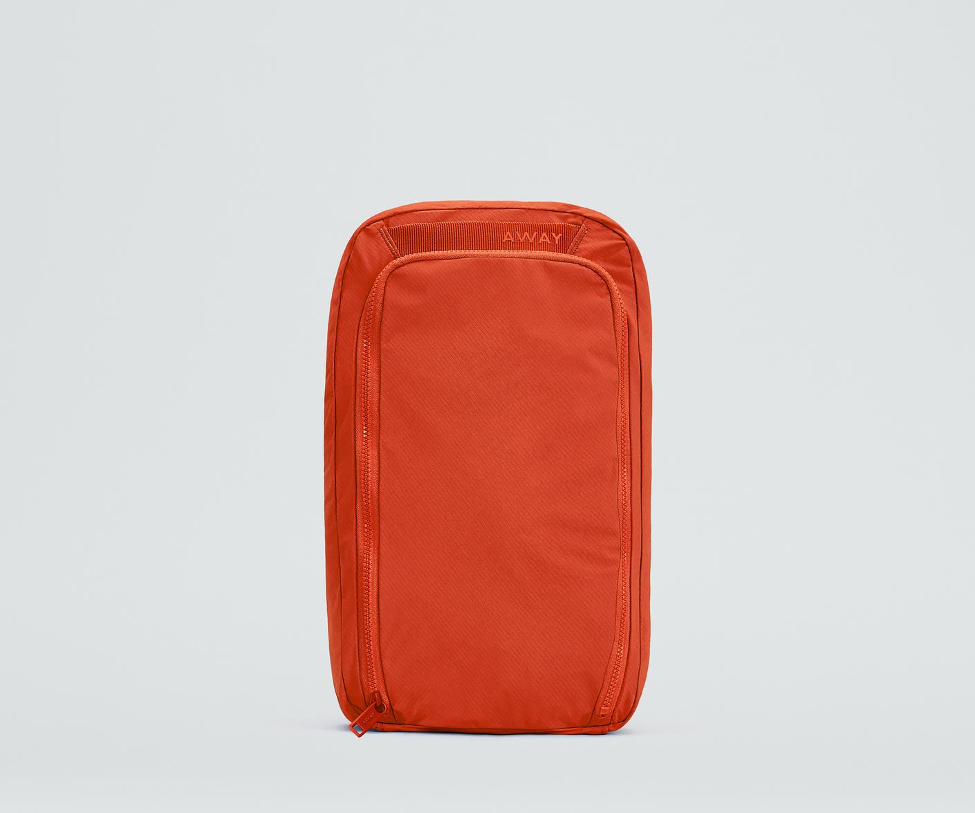 Front view of the For All Routes Medium Organizational Cube in Red Orange