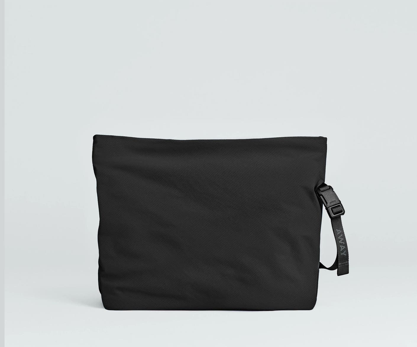Front view of the Away For All Routes Large Pouch in black
