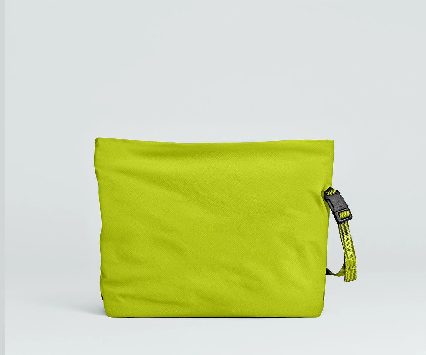 Front view of the Away For All Routes Large Pouch in celery