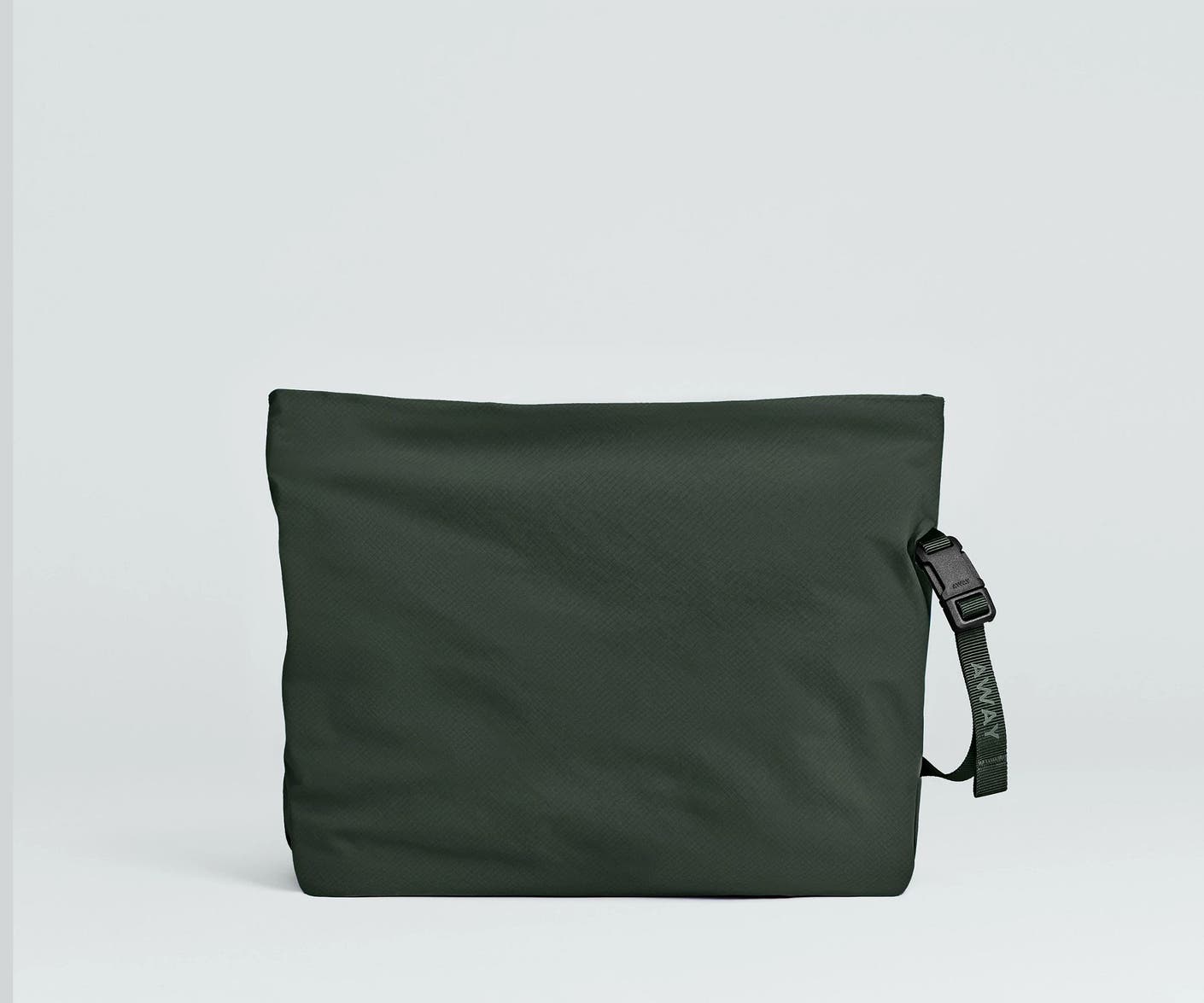 Front view of the Away For All Routes Large Pouch in green