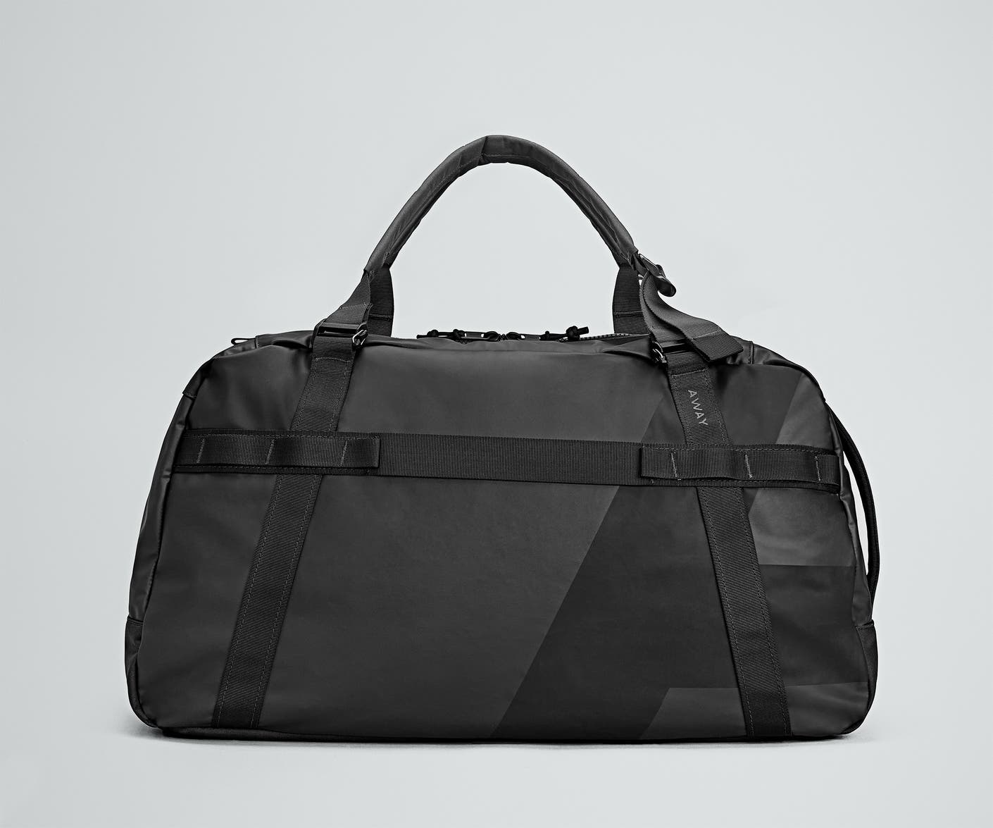 Front view of the Away For All Routes Duffle 55 Liters in Black