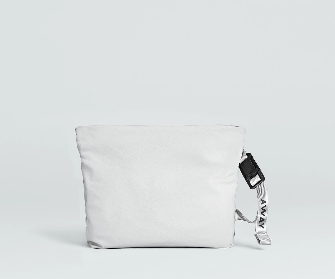 Front view of the Away For All Routes Small Pouch in white
